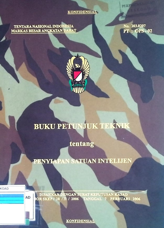 Buku Petunjuk Teknik Penyiapan Satuan Intelijen